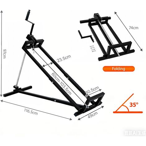 Support de levage pliable en acier robuste pour tondeuse, capacité 400 kg, chariot d'entretien télescopique avec poignée, noir, usage manuel et électroportatif