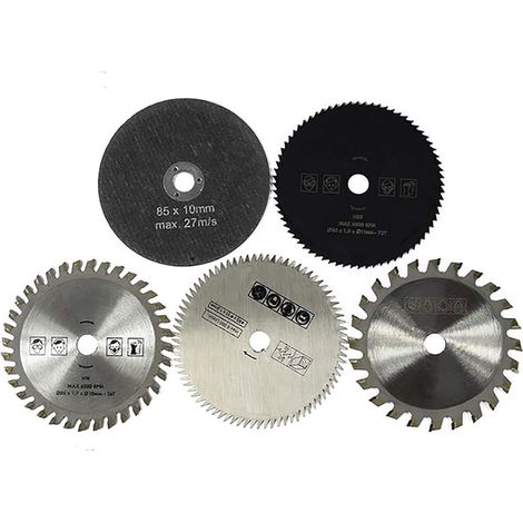 5 x 85mm Circular Carbide Cutting Disc Saw Blades for Wood Plastic Metal (1/4)