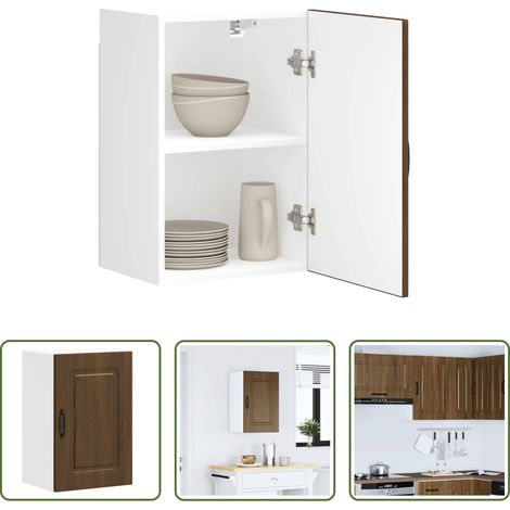 Küchenwandregal - Küchen-Hängeschrank Kalmar Braun Eichen-Optik Holzwerkstoff (1/5)