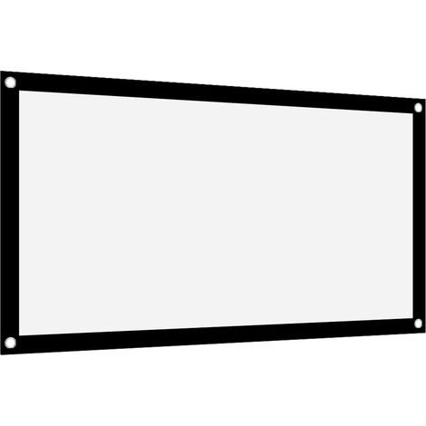 Écran de Projecteur, épaisseur 16:9, Rideau de Projecteur en Polyester Blanc Doux et Infroissable, écran de Projection, Support de Projection Double Face, pour L'intérieur et L'extérieur (40 Pouces) (1/5)