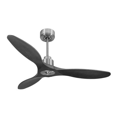 Tenerife Ring - Super destratificateur et ventilateur DC 132 cm  Chrome pales bois noir sans Lumière 25 à 35 m²