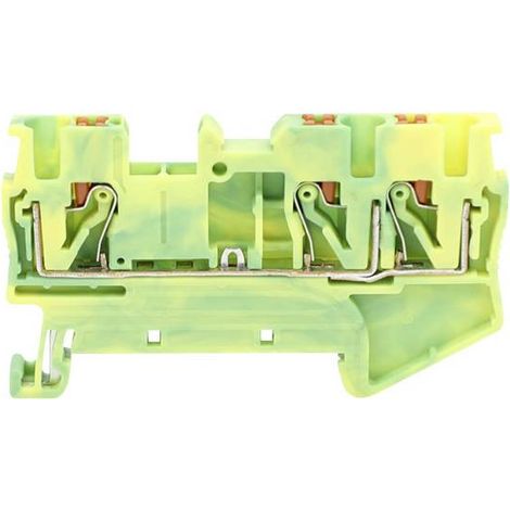 TRU COMPONENTS TC-JPT6-TW-PE Borne de passage 8.2 mm connexion rapide 0.5 mm² 6 mm² vert, jaune 1 pc (1/2)