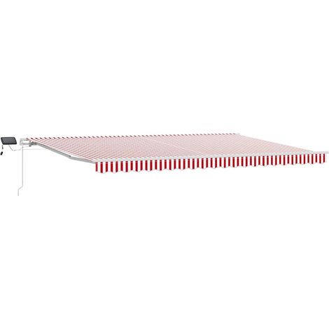 Maison Exclusive - Einziehbare Markise Rot und Weiß 500 x 350 cm