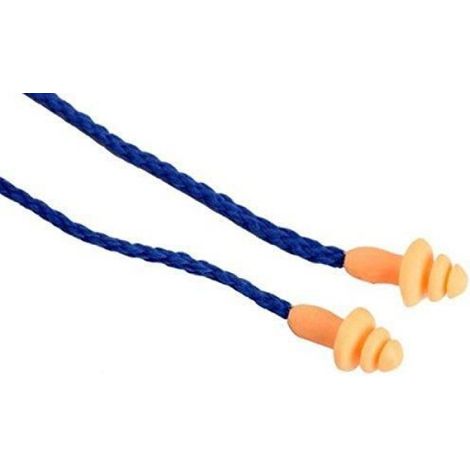 Bouchons d'oreilles - Noname - Réutilisables - Antibruit - Silicone - Cordon bleu 60cm (1/4)