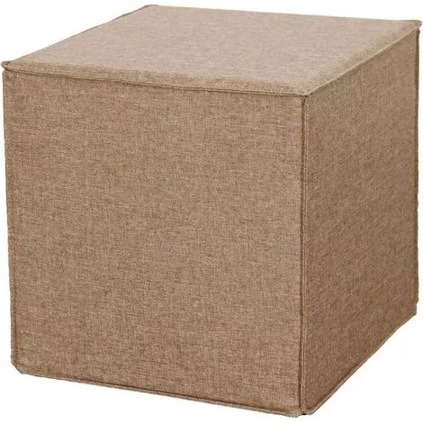 pouf pieghevole bellahome "dado" in tessuto rimovibile cammello 41x41x41 cm (1/2)