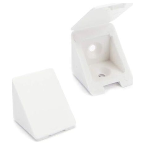 royaluxe-40 x Equerre D'angle/connecteurs de meubles/Équerre étagère 2 trous Couleur : Blanc Matière : Plastique (1/5)