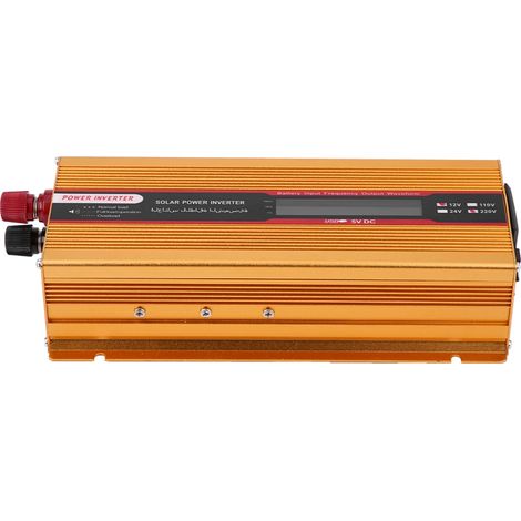 Onduleur 2000W auto écran LCD chargeur USB convertisseur onde sinus modifiée or (1/5)