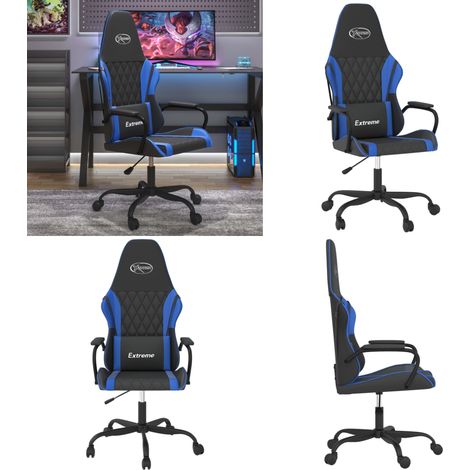 Gaming-Stuhl Schwarz und Blau Kunstleder - Gamingstuhl Kunstleder - Gamingstuhl Schwarz Blau (1/5)
