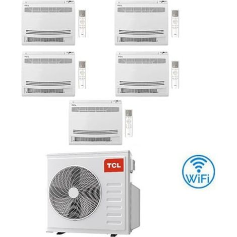Climatizzatore Condizionatore TCL Console Pavimento Wi-Fi R32 Penta Split Inverter 9000 + 9000 + 9000 + 9000 + 12000 BTU con U.E. MT4250 NOVITÁ Classe A++/A+