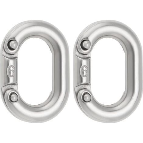 4 Pieces 6mm Stainless Steel 316 Chain Links Slotted Connection Heavy Duty Chain Link Connector for Chain Connection 22x12mm Silver (1/5)