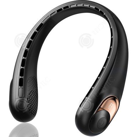 HONORNIC - Ventilateur de cou sans fil 5W 4000mAh 5600 tr/min 3 vitesses réglables avec affichage numérique