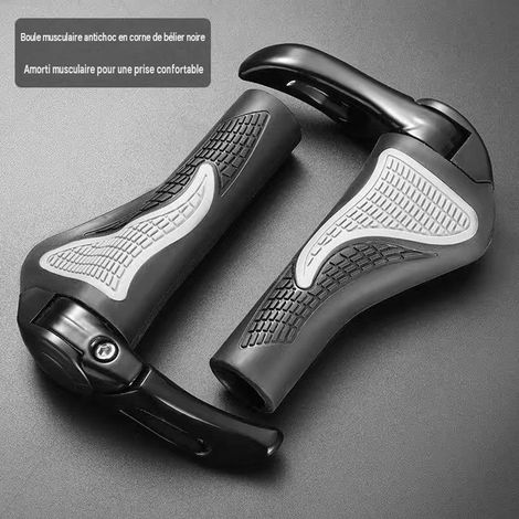 Ergonomische, rutschfeste Silikon-Fahrradgriffe mit Lenkerendkappen, komfortabel und langlebig, schwarz, 1 Paar (1/5)