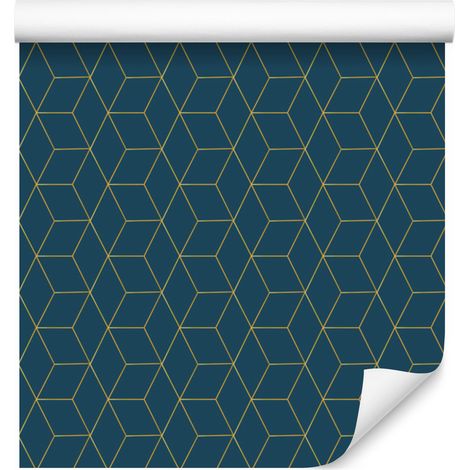 Papel pintado moderno con estampado hexagonal para salón y dormitorio, 50x1000 cm. (1/5)