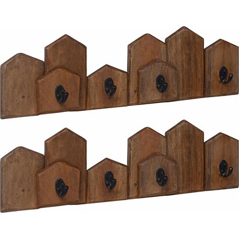 Kleiderbügel Braun 48 x 8 x 15 cm Massives Mahagoni Holz vidaXL