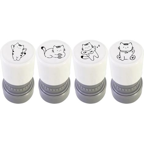 Motif Chat,4 Pièces Réencrable Portable Mini Kit De s Chatons - Pour Récompense Motivation Scrapbooking Cartes Sacs À Friandises Cadeaux De Fête Enseignants Étudiants (1/5)