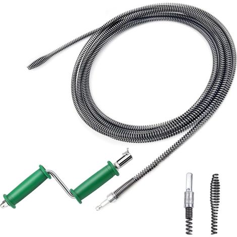 Furet Deboucheur Canalisation, 10mm x 5m Deboucheur WC avec Manivelle Deboucheur Evier Professionnel Furet Plomberie pour toilettes, égouts (1/5)