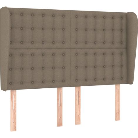 Testiera Testata del letto ad Orecchio Tortora 147 x 23 x 118/128 cm in Tessuto (1/4)