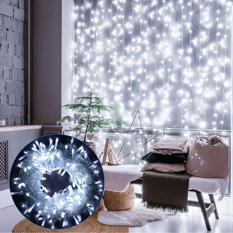 SWANEW 100M 500 Luci a stringa Bianco freddo 8 modalità di illuminazione Party Garden Decorazione per esterni per interni Luci di Natale IP44 (1/5)