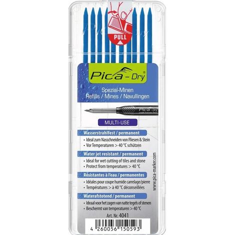 Portamine Pica-drydesignazione: Confezione da 10 mine blu