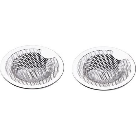 Filtre de vidange en acier inoxydable 2 pièces, tamis de vidange, filtre de douche, tamis de vidange, évier, pour douches, comme filtre de lavabo, filtration de cuisine et filtre à cheveux - 10 cm - t (1/5)
