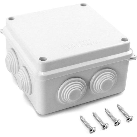 Boite de derivation, IP65 en plastique ABS, etanche exterieur, Blanc, 100 x 100 x 70 mm (1/5)