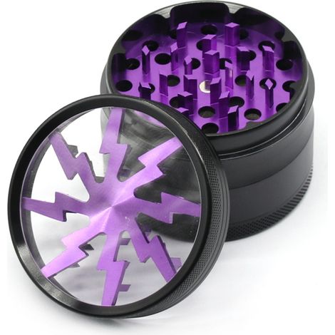 Spice Grinder 2.5 inch Spice Grinder, Zinc Alloy Spice Grinder with 4 Pieces Pollen Mill Grinder Sieve for Dried Spices, Aromatics (1/5)