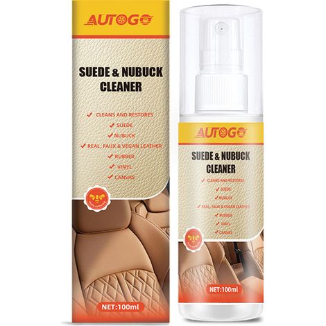 AUTOGO Leder- und Wildlederreiniger, Pflegespray für Autoinnenräume mit Wildlederbezug, Reiniger für Echtledersofas (1/5)