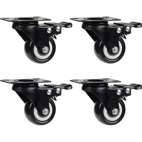 4 ruedas giratorias de 50 mm para muebles, ruedas de transporte, 50 kg por rueda - Tipo 2 (1/5)