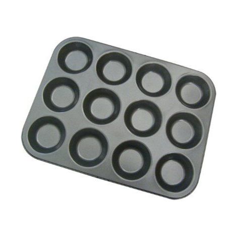 DE BUYER - PLAQUE 12 MOULES TARTELETTES 7 CM ACIER REVETU (1/2)
