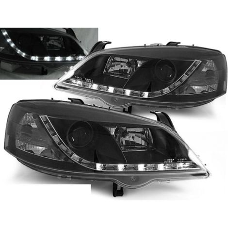 Paire de feux phares Opel Astra G 97-04 Daylight led noir-27361619 (1/2)