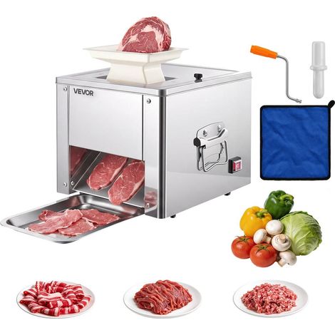 Acier Inox 550W Rendement Élevé Trancheuse à Viande Électrique 159 kg/h pour Restaurant et Supermarché (1/5)