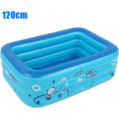 Jeffergarden Baignoire pour enfants 120cm Bébé Utilisation à domicile Pataugeoire gonflable Rectangle Piscine gonflable Enfants-DOU