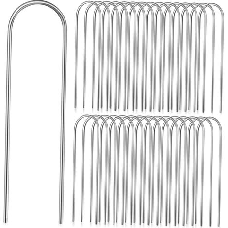 100pièces Piquets De Jardin Forme De u pour Fixation De Tapis Bâches Et Gazon Artificiel Fer pour Terrains Et Membranes (1/5)