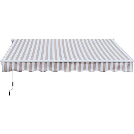 Store banne à manivelle, store banne à bras articulés, protection solaire, fixation murale, balcon, aluminium Berge 3 x 2,5 m