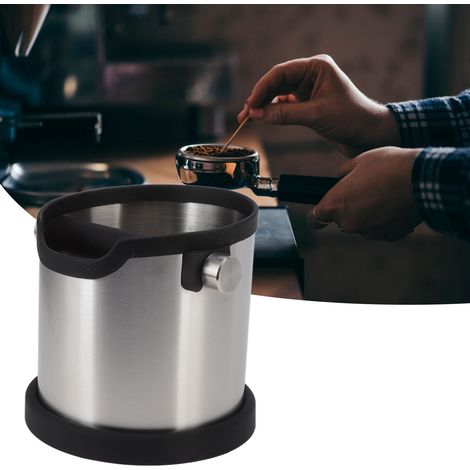 Seau à marc de café en acier inoxydable, seau de rangement pour marc de café destiné au comptoir du bar, récipient à marc de café et accessoires. (1/5)