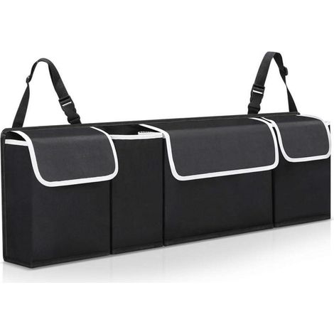 Organisateur de coffre de voiture pliable et étanche en tissu Oxford noir (1/5)