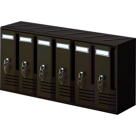 BOÎTE AUX LETTRES DE COPROPRIÉTÉ MOD. CUBE EN ALUMINIUM COULEUR FONTE 6 PLACES (1/2)