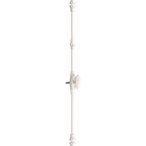 Fausse crémone à bouton vis PVC pour portes – Longueur 35mm – Mécanisme de pêne verrouillage – Blanc 9016 – 35304PVC – Map Massard