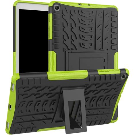 MINKUROW Funda Para Samsung Galaxy Tab A 10.1 T510/T515 2019, Armor Style Pc + Tpu Hybrid Silicone Cover Con Soporte Protector Para Samsung Galaxy Tab A 10.1" 2019 Tablet Case (Verde) (1/5)