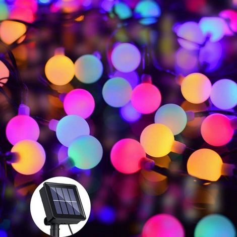 Bandes Lumineuses, Lumineuses Filet,Lampe Solaire, Lampe LED petite boule blanche,7M 50 lumières, Couleur, KINSI (1/5)