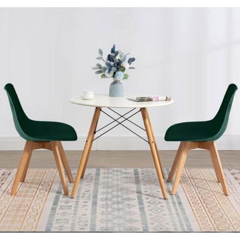 4 Housses de Chaise Scandinaves en Velours Vert Foncé, Extensibles et sans Accoudoirs pour Salle à Manger (1/5)