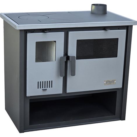 Best Fire Cucina a Legna tradizionale con forno e focolare in ghisa 9-11kw grigia e nera (1/4)