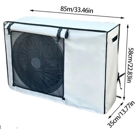(85x58x35cm) Couvercle de moteur de climatiseur extérieur, fixé par des clips, résistant à la neige et au vent. (1/5)