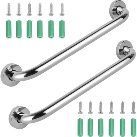 2 Pcs Acier Inoxydable Barre D'appui de Bain,Barre D'Appui En Inox Murale Robuste Poignée, pour baignoire Douche Toilette 30cm (1/5)