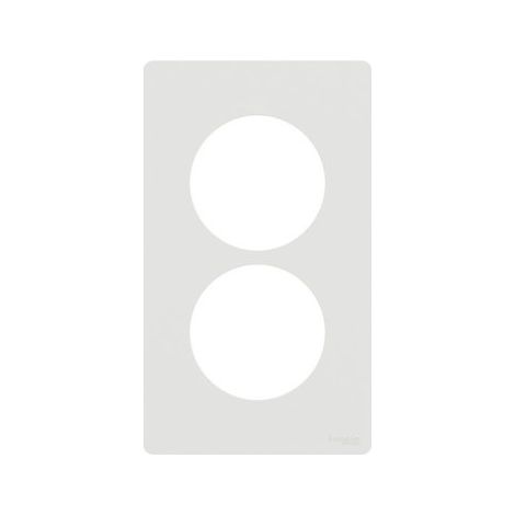 Abdeckplatte 2-fach mit spezifischem Lochabstand 57 mm - Kreideweiß - SCHNEIDER - S920814 (1/3)
