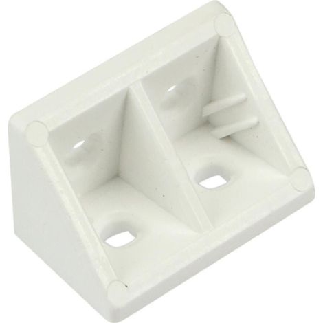 Giunzioni ad angolo in plastica - 20x20 - H. 30 mm - bianco - con viti, 8 pz