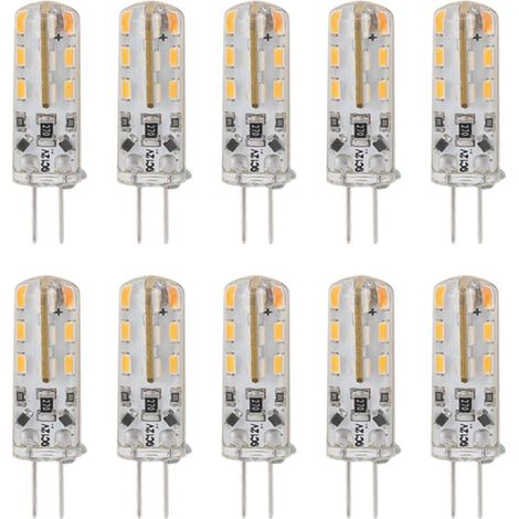 10 pièces G4 LED ampoule 1.5W DC12V blanc chaud 3000K 110LM Bi broches ampoules LED pour armoire éclairage cour (1/4)