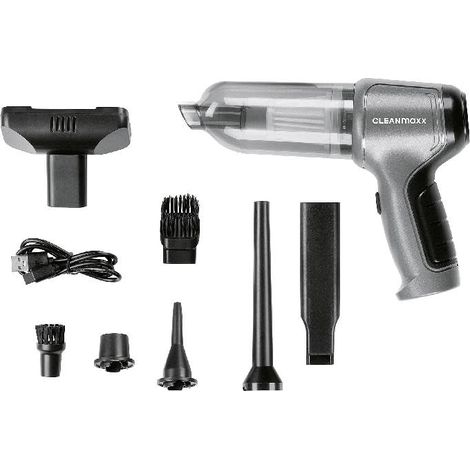 CLEANmaxx Aspirapolvere a batteria a mano, senza fili, con funzione di aspirazione, ventilatore e sottovuoto, set di aspirapolvere manuale + 7 accessori, aspirapolvere a batteria, ideale come