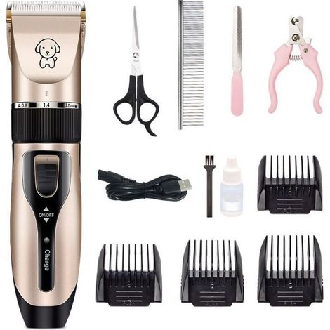 Tondeuse de Chien Chat avec Poil Long Epais Professionnel Silencieux Tondeuse Rechargeable Electrique sans Fil avec Ciseaux et Peigne zhuoxuan (1/5)