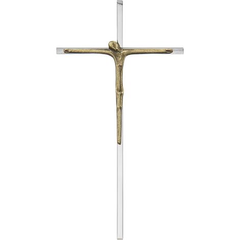 Cruz colgante elegante, de alpaca, 15,5 cm.